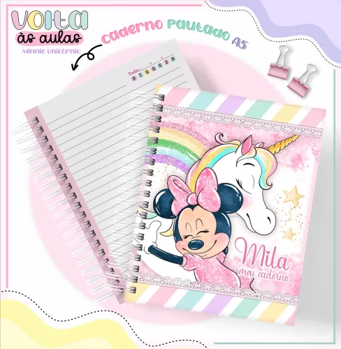 Arquivo Digital – Meninas | Minnie Unicórnio – Volta às Aulas 2024 – Lina Criativa