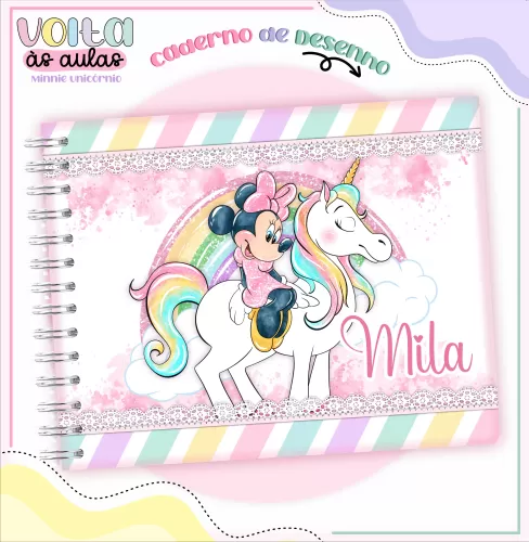 Arquivo Digital – Meninas | Minnie Unicórnio – Volta às Aulas 2024 – Lina Criativa