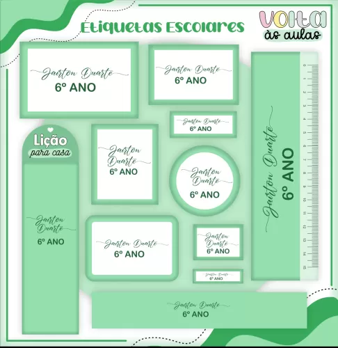 Arquivo Digital – Meninos | Neutro Verde – Volta às Aulas – Lina Criativa