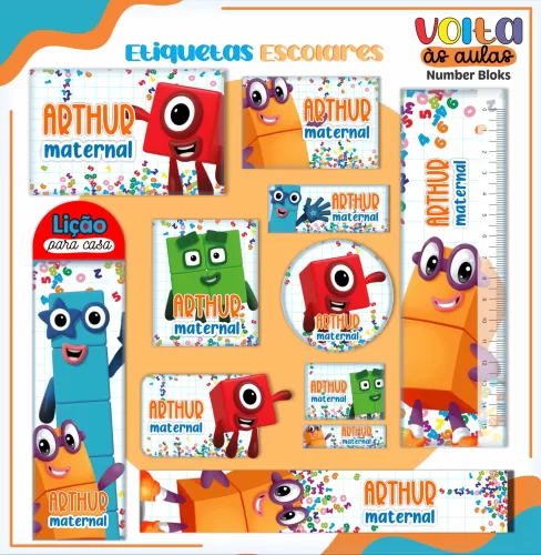 Arquivo Digital – Meninos | Number Blocks – Volta Às Aulas 2024 – Lina Criativa