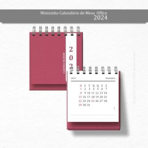 Arquivo Digital Minizinho Calendário Office de mesa 2024 – Carinas Paper