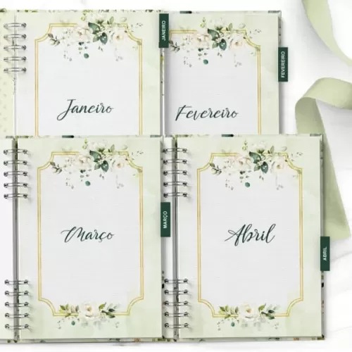 Arquivo Planner 2024 – Coleção Rosas Brancas – Bicho Papel