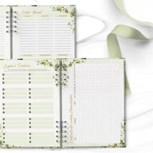 Arquivo Planner 2024 – Coleção Rosas Brancas – Bicho Papel