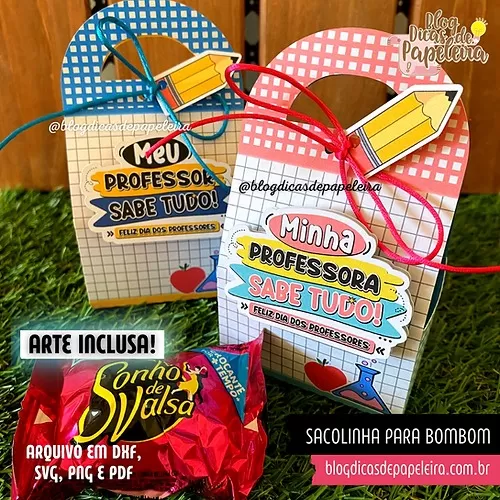 Arquivos De Corte – Sacolinha Bombom Dia Dos Professores – Dicas De Papelaria