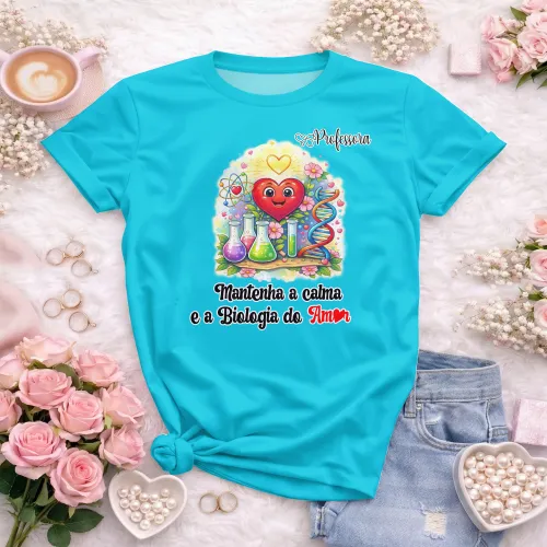 Arte pronta para camisa professora de biologia do amor formato CDR CorelDraw com varias cores