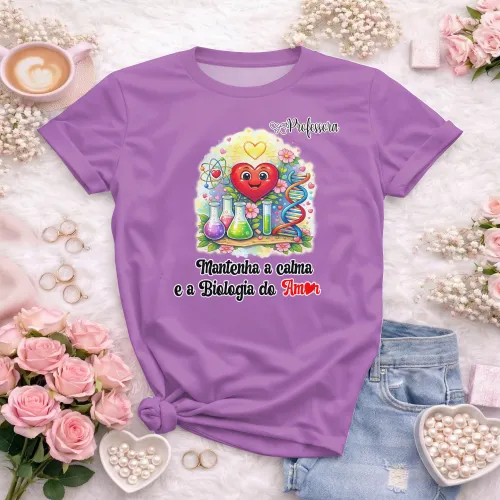 Arte pronta para camisa professora de biologia do amor formato CDR CorelDraw com varias cores