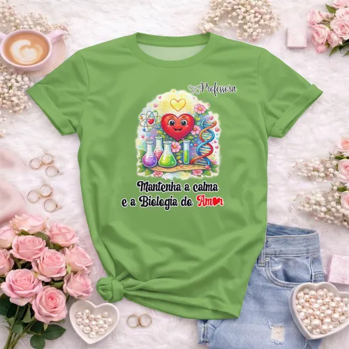 Arte pronta para camisa professora de biologia do amor formato CDR CorelDraw com varias cores