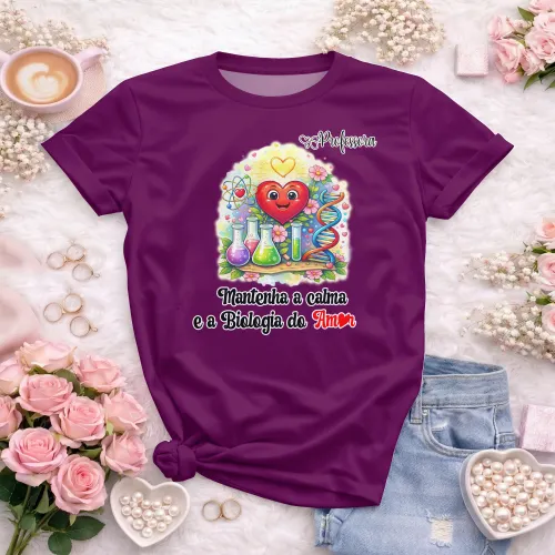 Arte pronta para camisa professora de biologia do amor formato CDR CorelDraw com varias cores