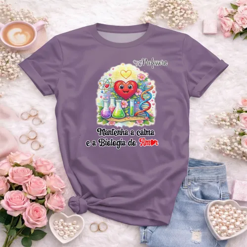 Arte pronta para camisa professora de biologia do amor formato CDR CorelDraw com varias cores