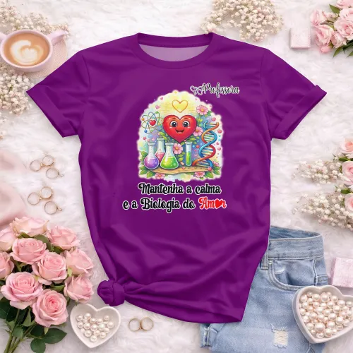Arte pronta para camisa professora de biologia do amor formato CDR CorelDraw com varias cores