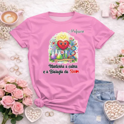 Arte pronta para camisa professora de biologia do amor formato CDR CorelDraw com varias cores