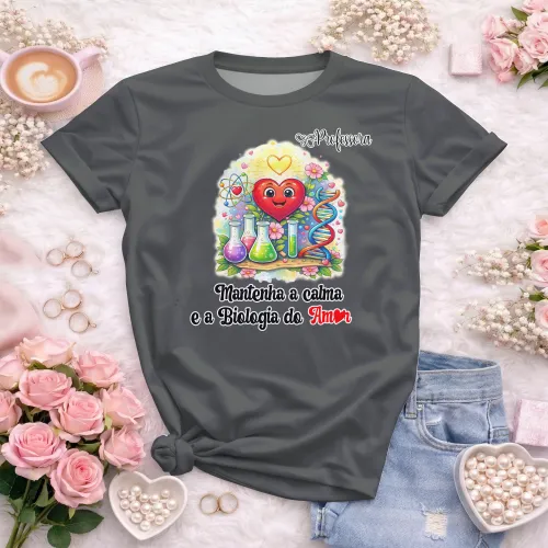 Arte pronta para camisa professora de biologia do amor formato CDR CorelDraw com varias cores
