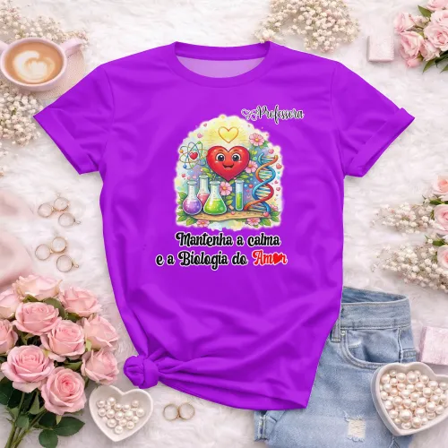 Arte pronta para camisa professora de biologia do amor formato CDR CorelDraw com varias cores