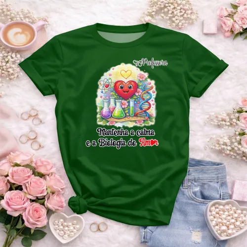 Arte pronta para camisa professora de biologia do amor formato CDR CorelDraw com varias cores