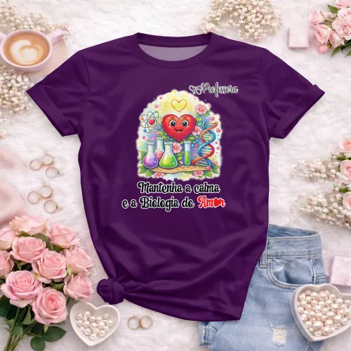 Arte pronta para camisa professora de biologia do amor formato CDR CorelDraw com varias cores