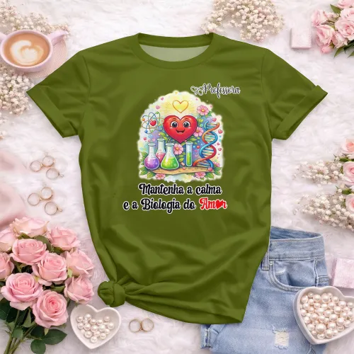 Arte pronta para camisa professora de biologia do amor formato CDR CorelDraw com varias cores