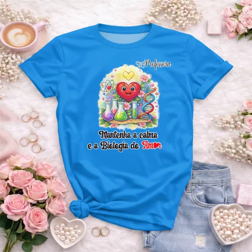 Arte pronta para camisa professora de biologia do amor formato CDR CorelDraw com varias cores