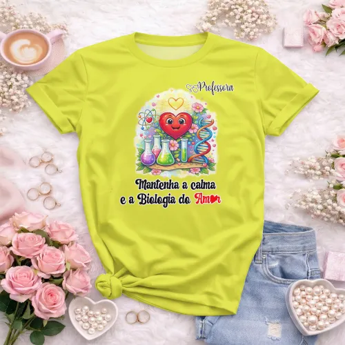 Arte pronta para camisa professora de biologia do amor formato CDR CorelDraw com varias cores