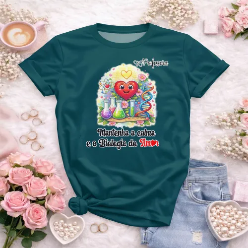 Arte pronta para camisa professora de biologia do amor formato CDR CorelDraw com varias cores