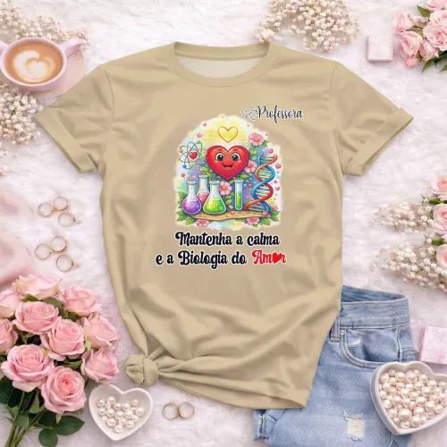 Arte pronta para camisa professora de biologia do amor formato CDR CorelDraw com varias cores