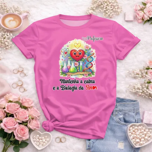 Arte pronta para camisa professora de biologia do amor formato CDR CorelDraw com varias cores