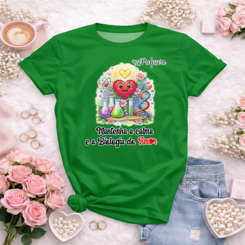 Arte pronta para camisa professora de biologia do amor formato CDR CorelDraw com varias cores