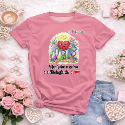 Arte pronta para camisa professora de biologia do amor formato CDR CorelDraw com varias cores