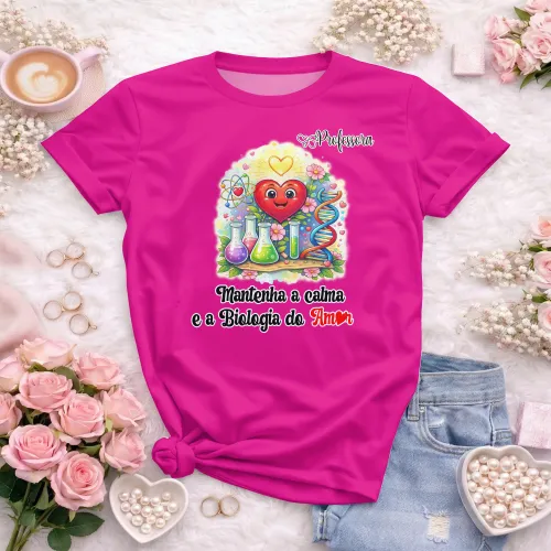 Arte pronta para camisa professora de biologia do amor formato CDR CorelDraw com varias cores