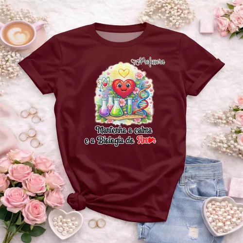 Arte pronta para camisa professora de biologia do amor formato CDR CorelDraw com varias cores