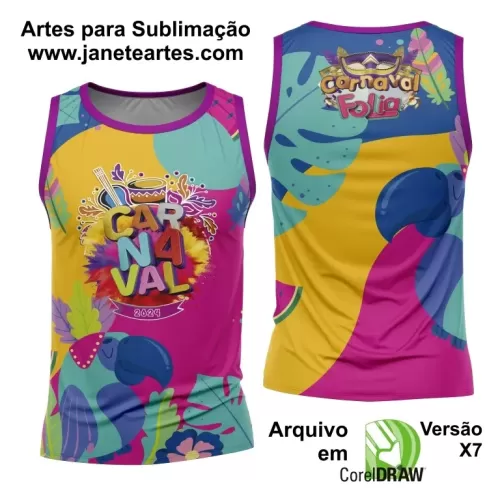 Arte Camisa Bloco Abadá Sublimação Carnaval 2024 - Modelo 80