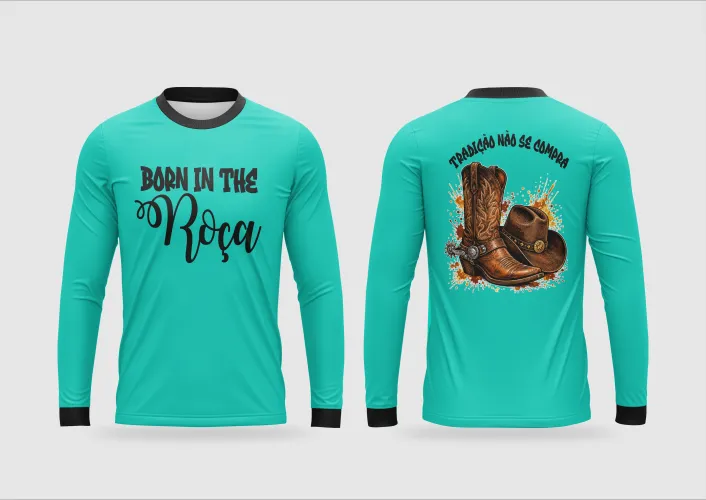 Arte pronta para camisa country tradicao nao se compra bota chapeu formato CDR CorelDraw com varias cores