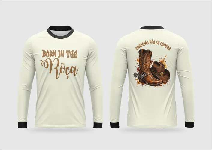 Arte pronta para camisa country tradicao nao se compra bota chapeu formato CDR CorelDraw com varias cores