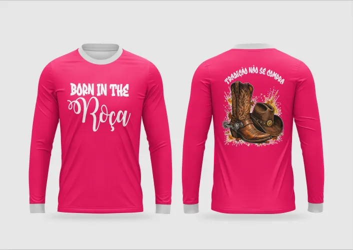 Arte pronta para camisa country tradicao nao se compra bota chapeu formato CDR CorelDraw com varias cores