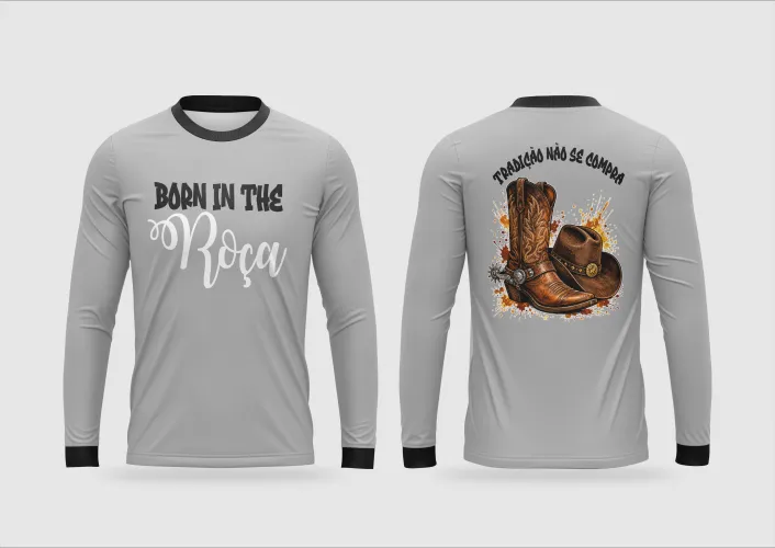 Arte pronta para camisa country tradicao nao se compra bota chapeu formato CDR CorelDraw com varias cores