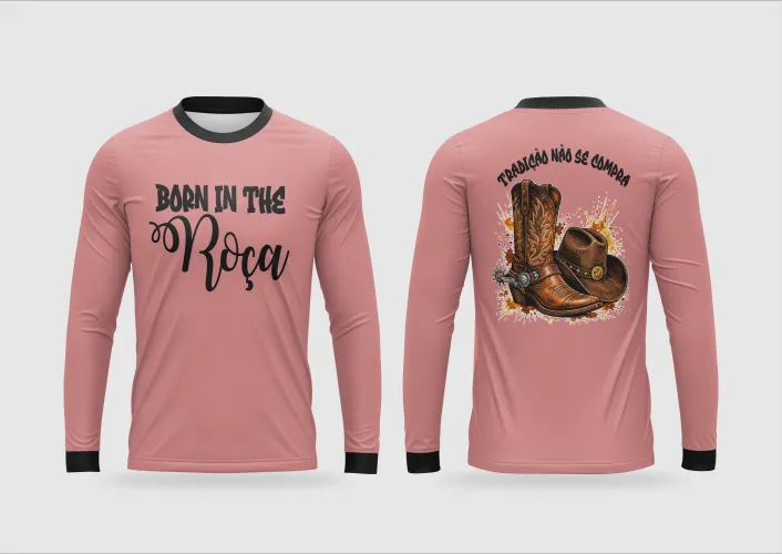 Arte pronta para camisa country tradicao nao se compra bota chapeu formato CDR CorelDraw com varias cores