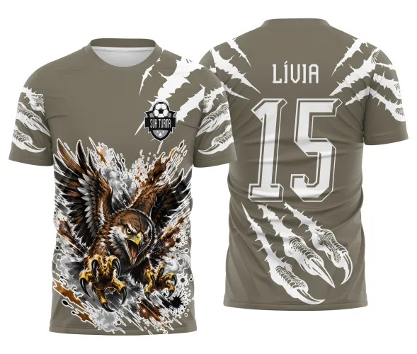 Arte pronta para camisa interclasse gaviao brabo jogos escolares formato CDR CorelDraw com marcas de garras