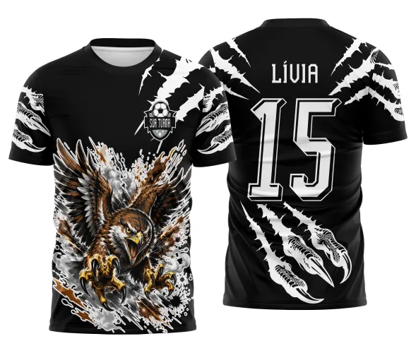 Arte pronta para camisa interclasse gaviao brabo jogos escolares formato CDR CorelDraw com marcas de garras