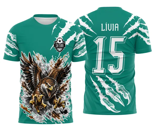 Arte pronta para camisa interclasse gaviao brabo jogos escolares formato CDR CorelDraw com marcas de garras