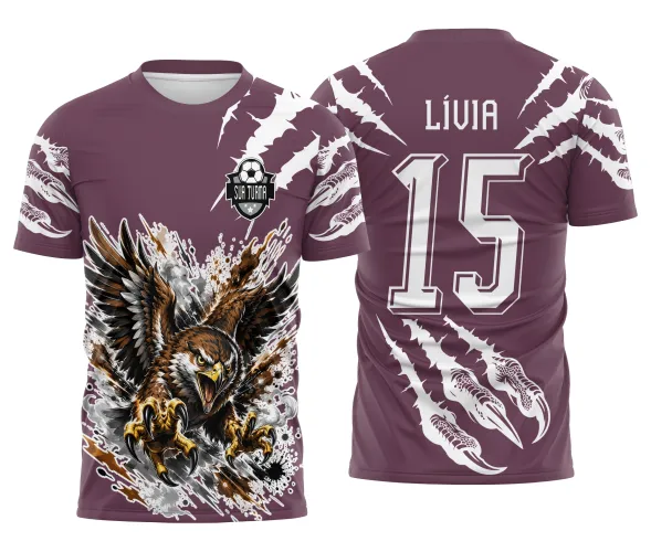 Arte pronta para camisa interclasse gaviao brabo jogos escolares formato CDR CorelDraw com marcas de garras