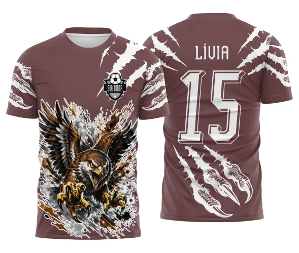 Arte pronta para camisa interclasse gaviao brabo jogos escolares formato CDR CorelDraw com marcas de garras