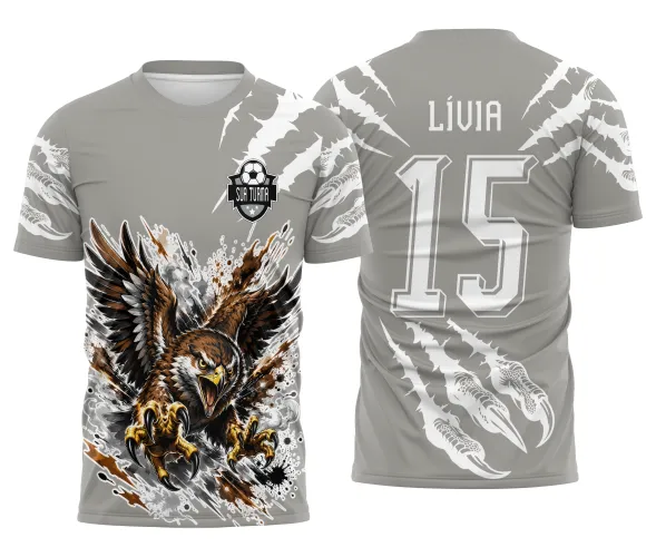 Arte pronta para camisa interclasse gaviao brabo jogos escolares formato CDR CorelDraw com marcas de garras