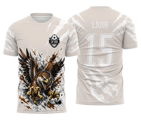Arte pronta para camisa interclasse gaviao brabo jogos escolares formato CDR CorelDraw com marcas de garras
