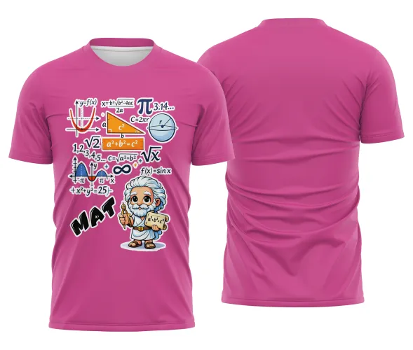 Arte pronta para camisa de matematica formulas e personagem formato CDR CorelDraw