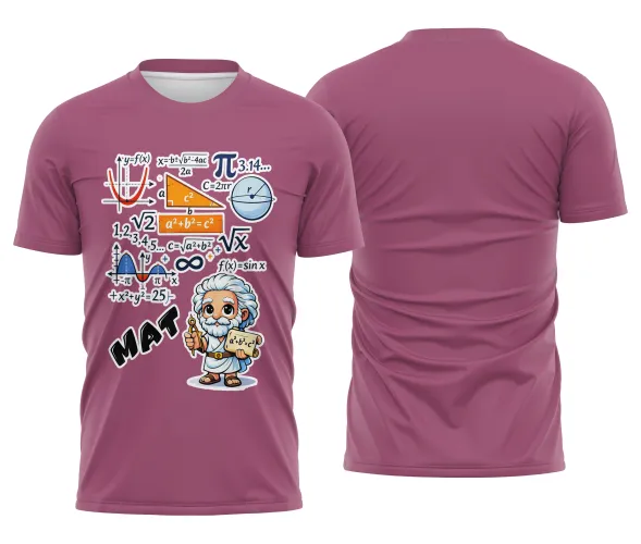 Arte pronta para camisa de matematica formulas e personagem formato CDR CorelDraw