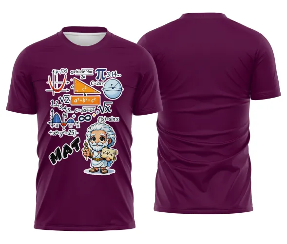 Arte pronta para camisa de matematica formulas e personagem formato CDR CorelDraw