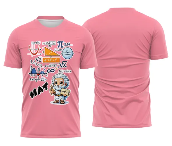 Arte pronta para camisa de matematica formulas e personagem formato CDR CorelDraw