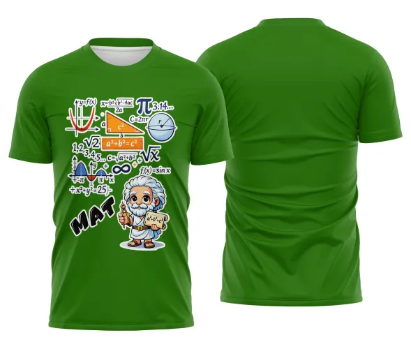 Arte pronta para camisa de matematica formulas e personagem formato CDR CorelDraw