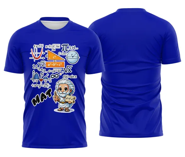 Arte pronta para camisa de matematica formulas e personagem formato CDR CorelDraw