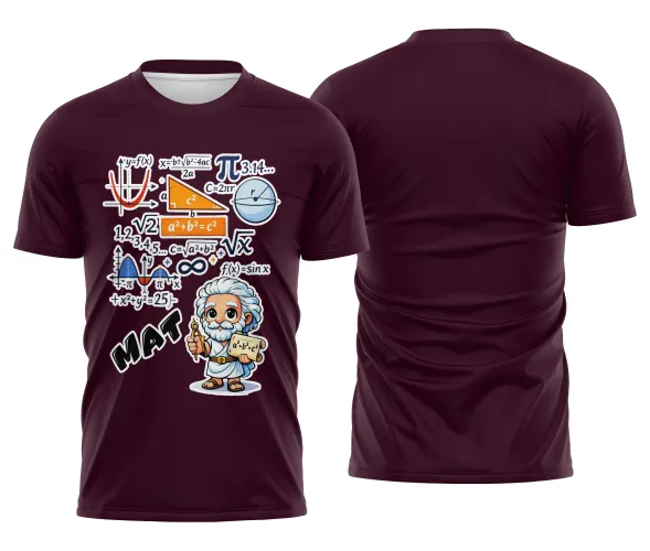 Arte pronta para camisa de matematica formulas e personagem formato CDR CorelDraw