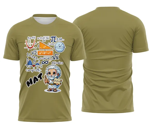 Arte pronta para camisa de matematica formulas e personagem formato CDR CorelDraw